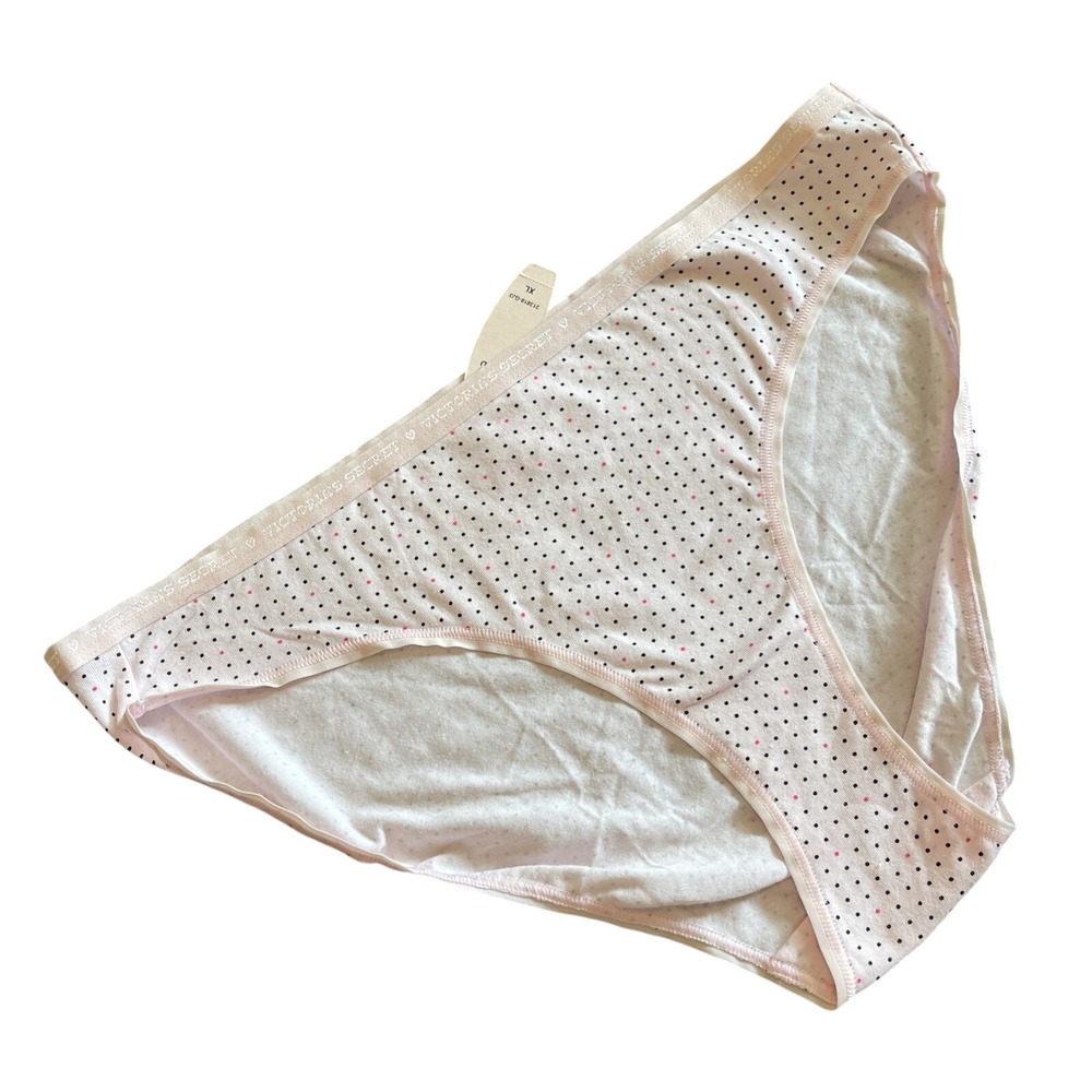Victoria's Secret VTG 100% Cotton Signature Bikini Panty XLARGE Pink Dots XL